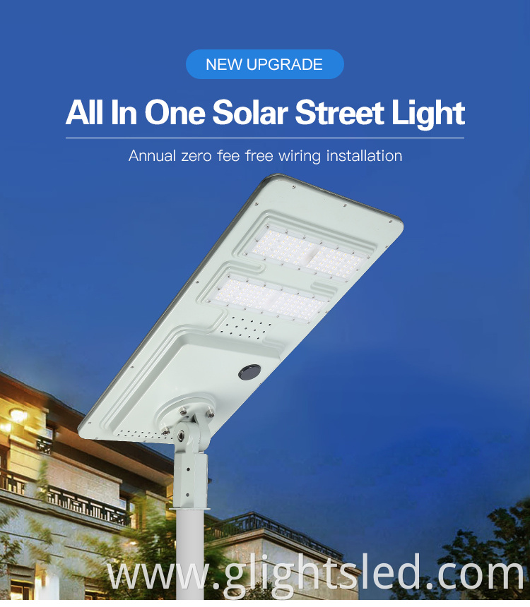 New design waterproof outdoor ip65 40w 60w 120w 180w integrated all in one led solar street lamp